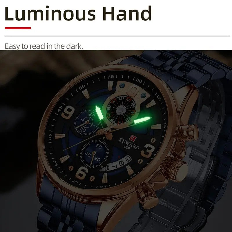 REWARD Men's Luxury Blue Quartz Wristwatch