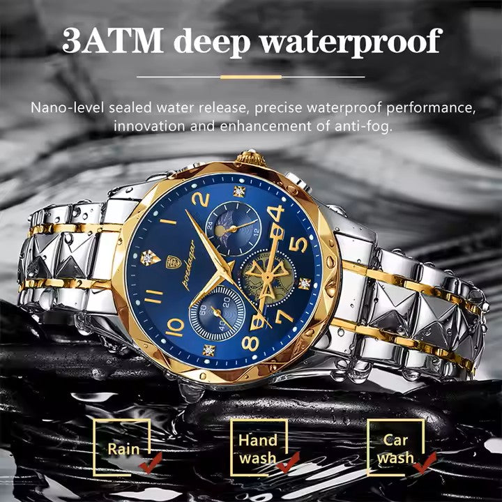 POEDAGAR Luxury Man Wristwatch Waterproof Luminous Chronograph Watch