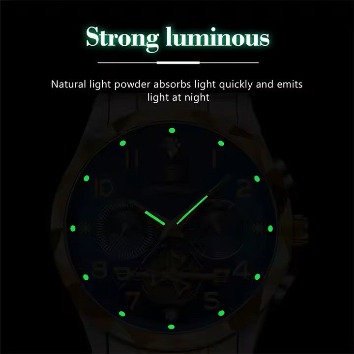 POEDAGAR Luxury Man Wristwatch Waterproof Luminous Chronograph Watch