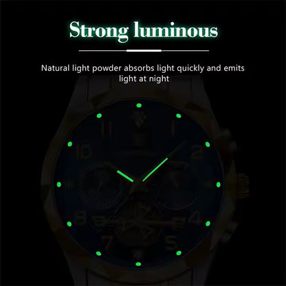 POEDAGAR Luxury Man Wristwatch Waterproof Luminous Chronograph Watch