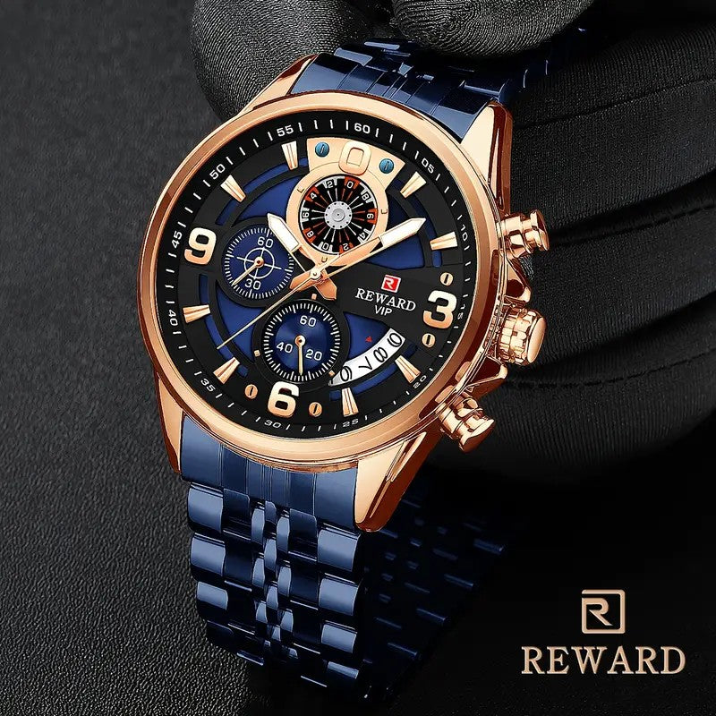 REWARD Men's Luxury Blue Quartz Wristwatch