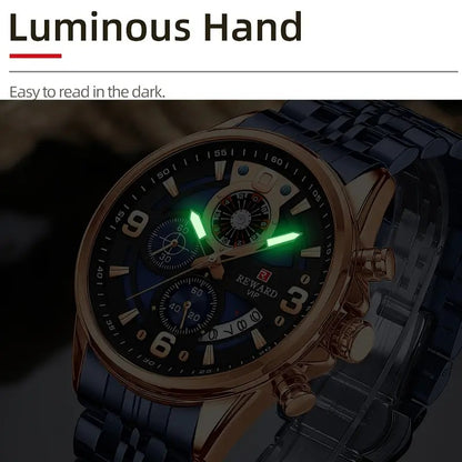 REWARD Men's Luxury Blue Quartz Wristwatch